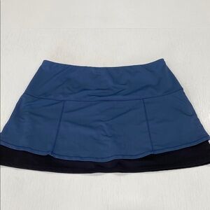 Lucky in Love Navy Skater Skirt for tennis or pickleball. Layered blue and black